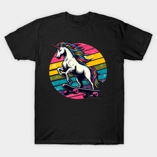 Retro Fantasy Unicorn Skater T-Shirt